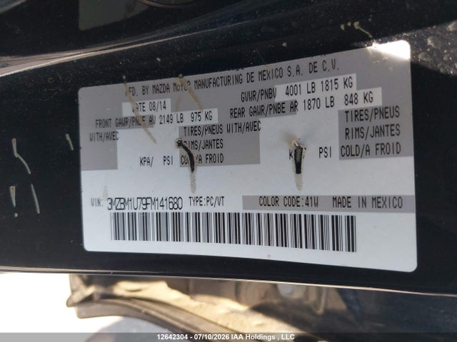 Продажа на аукционе авто 2015 Mazda Mazda3, vin: 3MZBM1U79FM141680, номер лота: 12642304