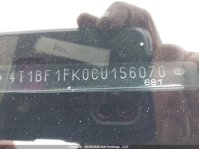 2012 Toyota Camry Le მანქანა იყიდება აუქციონზე, vin: 4T1BF1FK0CU156070, აუქციონის ნომერი: 12642326