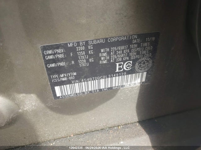 Subaru Outback Touring 2020 4S4BTDDC0L3149129 Image 19