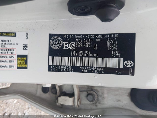 Toyota COROLLA SE 2020 5YFB4RBE8LP003300 Image 9