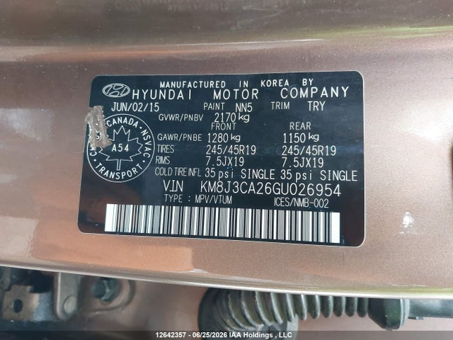 Hyundai Tucson Limited 2016 KM8J3CA26GU026954 Image 9