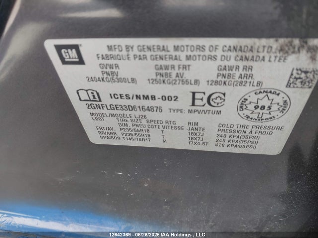 2013 Chevrolet Equinox მანქანა იყიდება აუქციონზე, vin: 2GNFLGE33D6164876, აუქციონის ნომერი: 12642369
