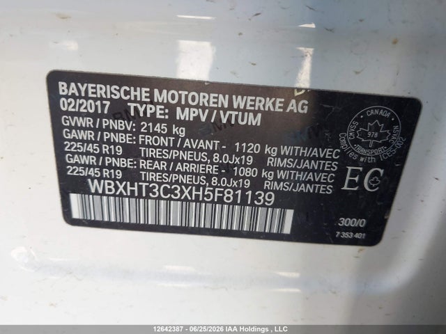 Продажа на аукционе авто 2017 Bmw X1 Xdrive28i, vin: WBXHT3C3XH5F81139, номер лота: 12642387