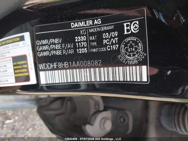 2010 Mercedes-benz E 350 4matic მანქანა იყიდება აუქციონზე, vin: WDDHF8HB1AA008082, აუქციონის ნომერი: 12642406
