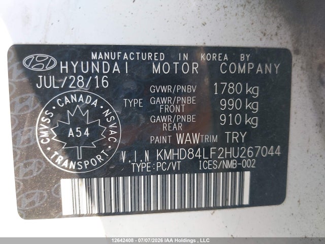 Aukcja sprzedaży 2017 Hyundai Elantra Se/value/limited, vin: KMHD84LF2HU267044, numer aukcji: 12642408