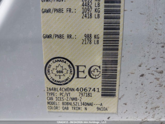 Nissan ALTIMA SR 2022 1N4BL4CW0NN406741 Image 9