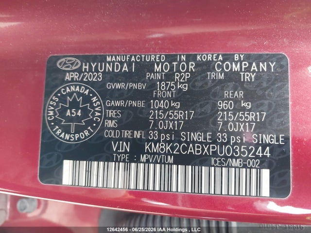 Hyundai Kona Se 2023 KM8K2CABXPU035244 Image 9