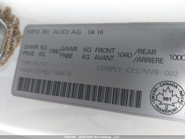 Audi A3 2016 WAUA7GFF8G1100479 Image 9