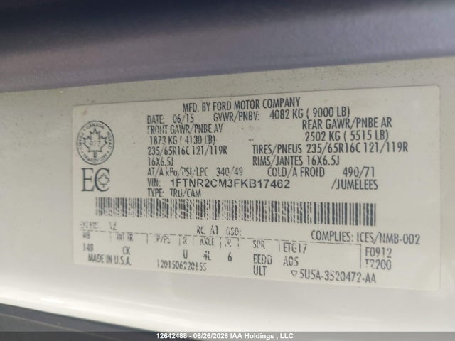 Ford Transit-250 2015 1FTNR2CM3FKB17462 Image 20