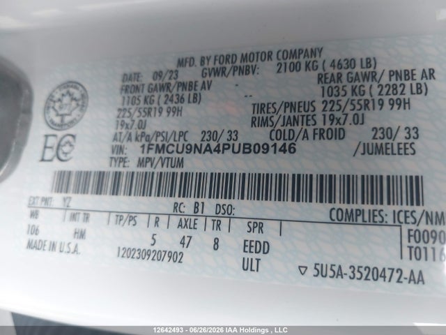 Ford Escape St-line Select 2023 1FMCU9NA4PUB09146 Image 9