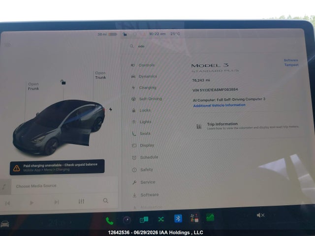 5YJ3E1EA8MF083884 Tesla Model 3 Standard Range/standard Range Plus