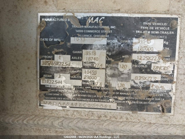 Mac Trailer Mfg U/k 2014 5MADA4547EC029351 Image 9