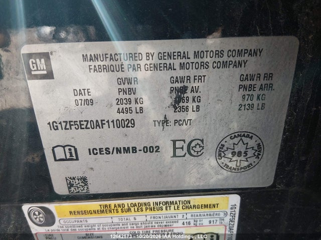 Auction sale of the 2010 Chevrolet Malibu Hybrid, vin: 1G1ZF5EZ0AF110029, lot number: 12642573