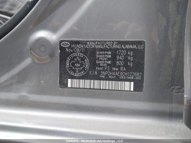 Продажа на аукционе авто 2012 Hyundai Elantra Gl, vin: 5NPDH4AE9CH122682, номер лота: 12642576