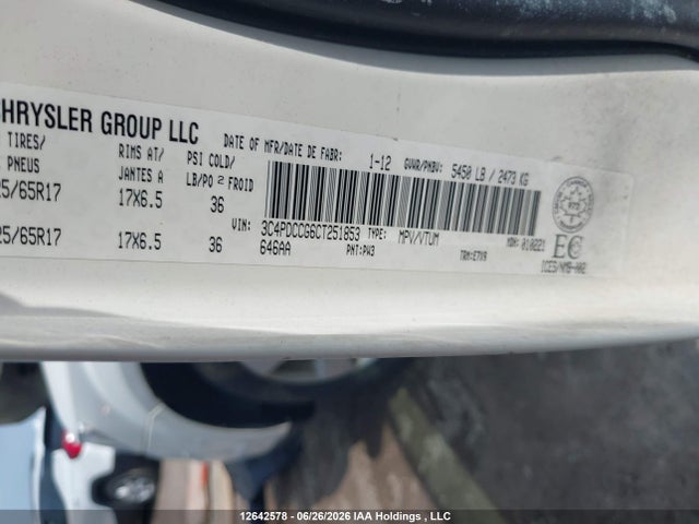 Aukcja sprzedaży 2012 Dodge Journey Sxt, vin: 3C4PDCCG6CT251853, numer aukcji: 12642578