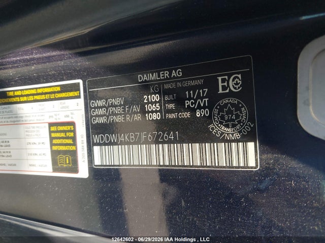 12642602 :رقم المزاد ، WDDWJ4KB7JF672641 vin ، 2018 Mercedes-benz C 300 4matic مزاد بيع