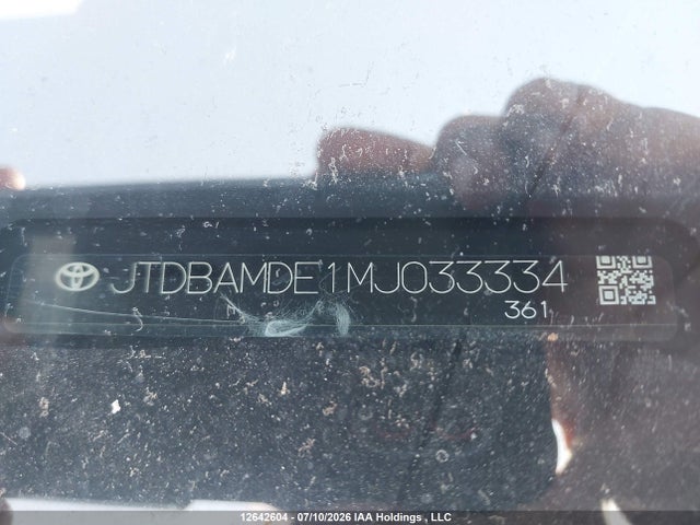 JTDBAMDE1MJ033334 Toyota Corolla Hybrid Base W/li Battery