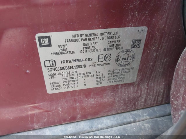 Chevrolet Trax 2lt 2014 3GNCJMEB8EL156378 Image 9