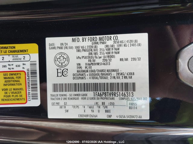 Ford Mustang 2024 1FA6P8TH9R5146313 Image 9