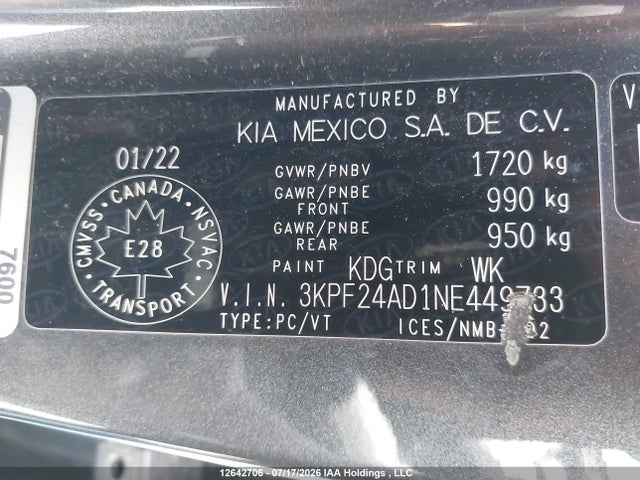 KIA FORTE LX 2022 3KPF24AD1NE449733 Image 18