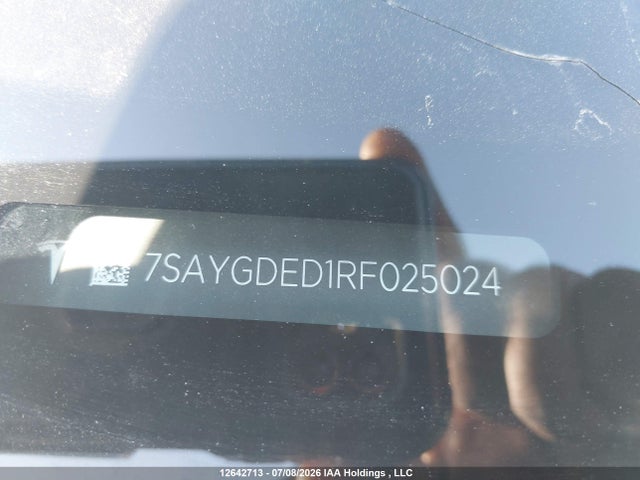 Продаж на аукціоні авто 2024 Tesla Model Y Long Range/rwd, vin: 7SAYGDED1RF025024, номер лоту: 12642713