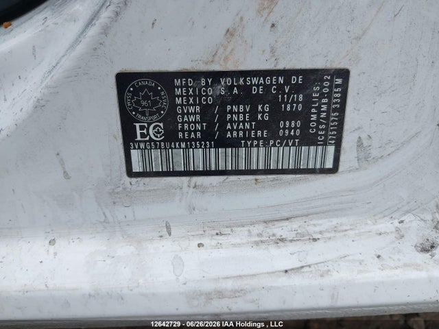 Volkswagen Jetta Sel Premium 2019 3VWG57BU4KM135231 Image 16