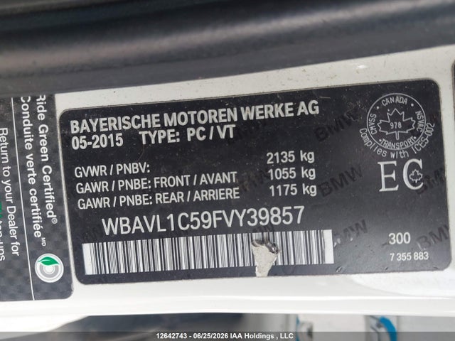 WBAVL1C59FVY39857 BMW X1 Xdrive28i