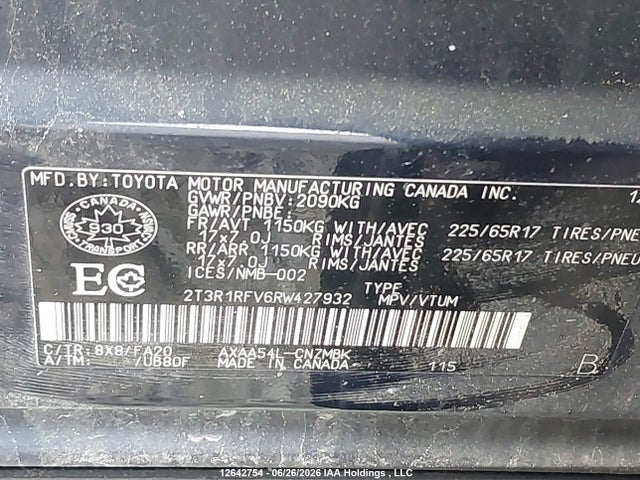 Aukcja sprzedaży 2024 Toyota Rav4 Xle, vin: 2T3R1RFV6RW427932, numer aukcji: 12642754