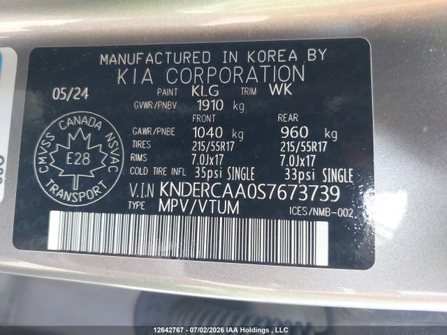 Aukcja sprzedaży 2025 Kia Seltos Ex Premium, vin: KNDERCAA0S7673739, numer aukcji: 12642767