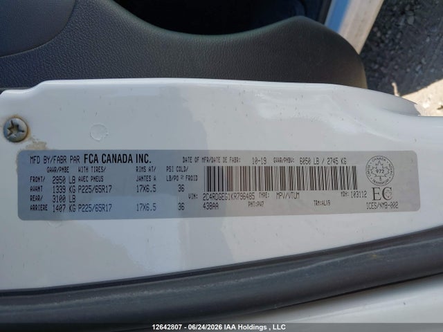 Dodge Grand Caravan Gt 2019 2C4RDGEG1KR796485 Image 9