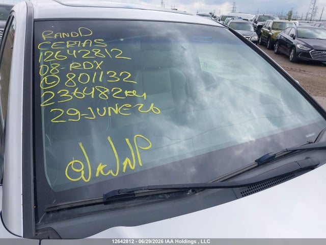 12642812 :رقم المزاد ، 5J8TB18548A801132 vin ، 2008 Acura Rdx Technology مزاد بيع