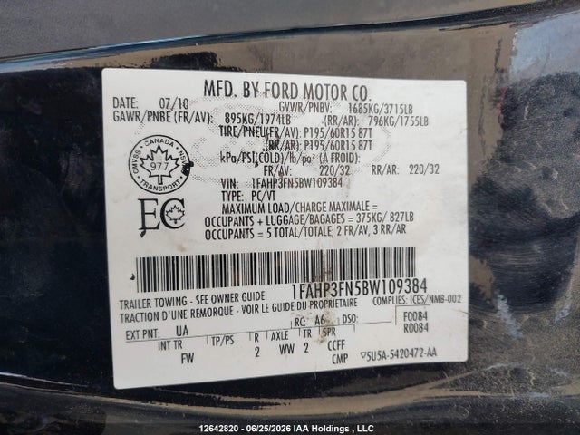 Продажа на аукционе авто 2011 Ford Focus Se, vin: 1FAHP3FN5BW109384, номер лота: 12642820