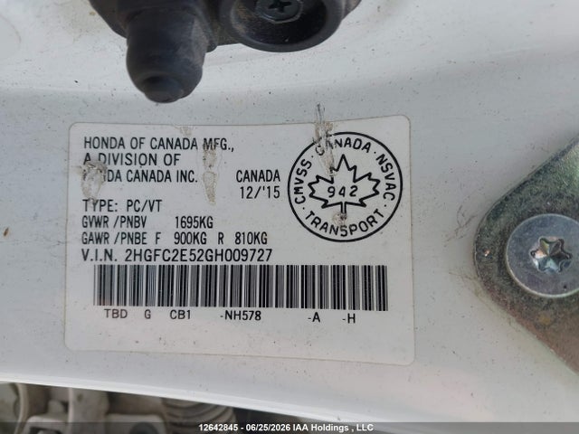 Honda Civic Lx 2016 2HGFC2E52GH009727 Image 9