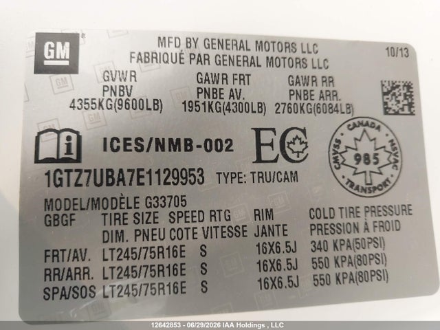 1GTZ7UBA7E1129953 GMC Savana G3500