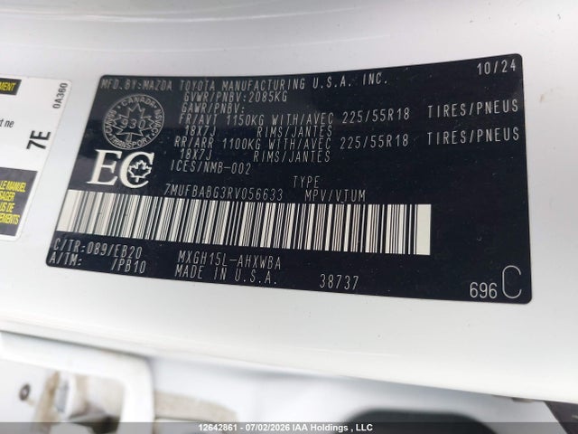 7MUFBABG3RV056633 Toyota Corolla Cross Hybrid Xse