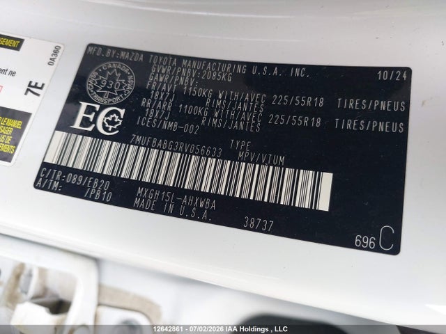 7MUFBABG3RV056633 Toyota Corolla Cross Hybrid Xse