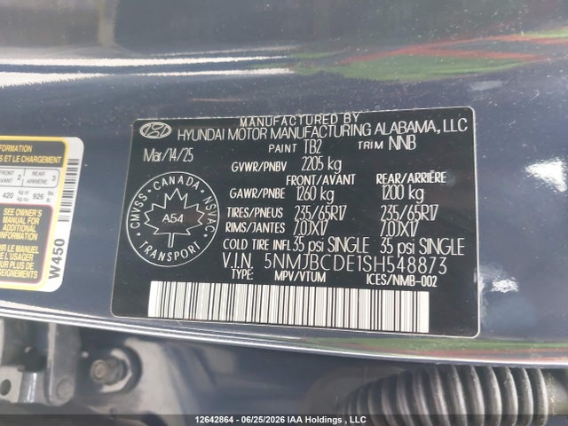 Hyundai TUCSON SEL 2025 5NMJBCDE1SH548873 Image 9
