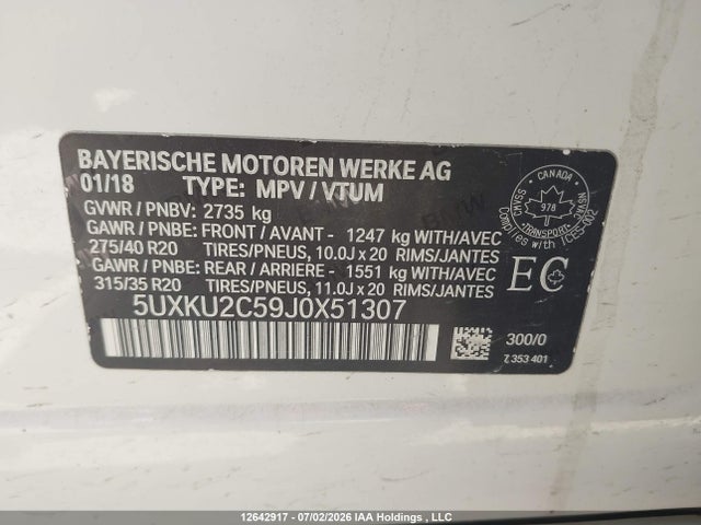 5UXKU2C59J0X51307 BMW X6 Xdrive35i