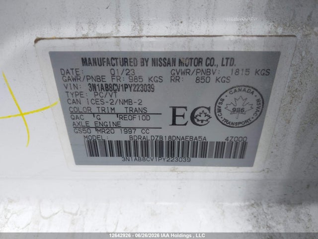 Nissan SENTRA SV 2023 3N1AB8CV1PY223039 Image 19