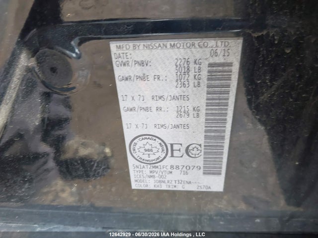 Aukcja sprzedaży 2015 Nissan Rogue, vin: 5N1AT2MM1FC887079, numer aukcji: 12642929
