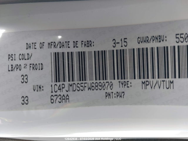 Jeep Cherokee Limited 2015 1C4PJMDS5FW689070 Image 9