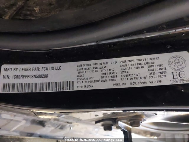 1C6SRFFP0SN588288 RAM 1500 Big Horn/lone Star