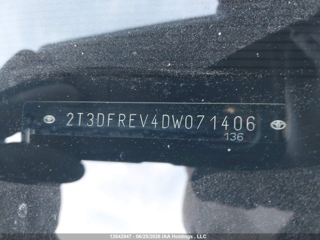 12642947 :رقم المزاد ، 2T3DFREV4DW071406 vin ، 2013 Toyota Rav4 Limited مزاد بيع