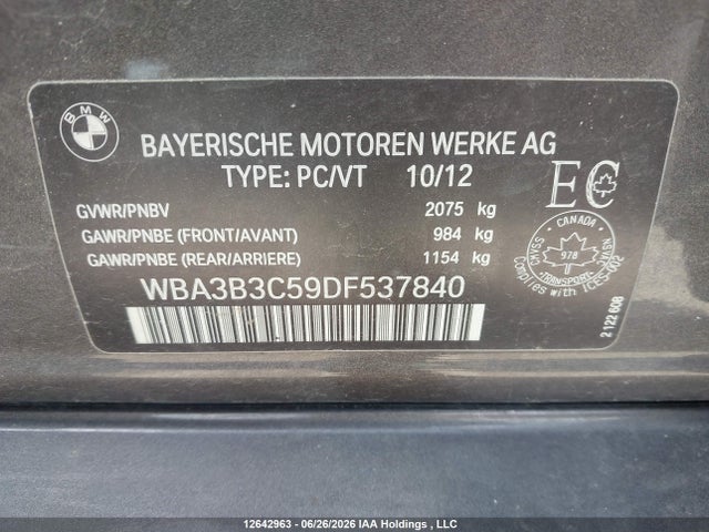 Продажа на аукционе авто 2013 Bmw 328i Xdrive/xdrive Classic Line, vin: WBA3B3C59DF537840, номер лота: 12642963