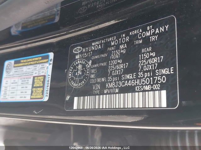 Aukcja sprzedaży 2017 Hyundai Tucson Premium, vin: KM8J3CA46HU501750, numer aukcji: 12642968