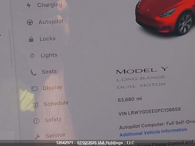 Aukcja sprzedaży 2023 Tesla Model Y Long Range, vin: LRWYGDEE0PC136659, numer aukcji: 12642971