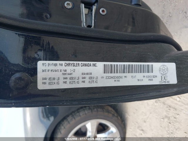 12642998 :رقم المزاد ، 2C3CDXHG5CH202543 vin ، 2012 Dodge Charger Sxt مزاد بيع