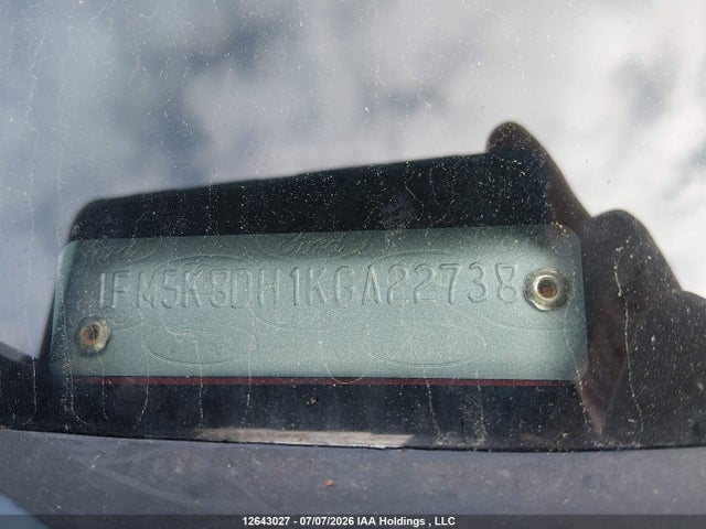 Aukcja sprzedaży 2019 Ford Explorer Xlt, vin: 1FM5K8DH1KGA22738, numer aukcji: 12643027