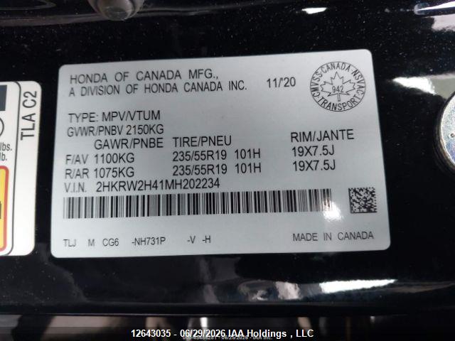 Продажа на аукционе авто 2021 Honda Cr-v Sport, vin: 2HKRW2H41MH202234, номер лота: 12643035