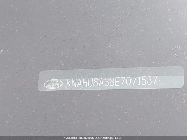 12643043 :رقم المزاد ، KNAHU8A38E7071537 vin ، 2014 Kia Rondo Ex/ex Luxury/se مزاد بيع